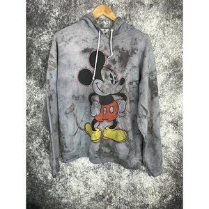 Disney Parks Mickey Mouse Spirit Hoodie Gray tie dye Pullover Adult Size Medium